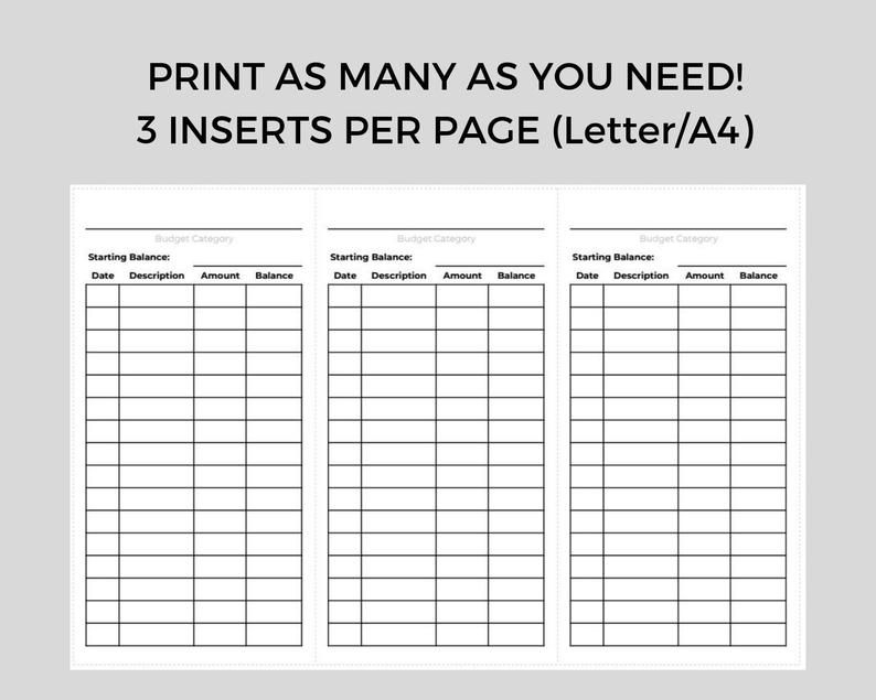 Free Printable Cash Envelope Tracker