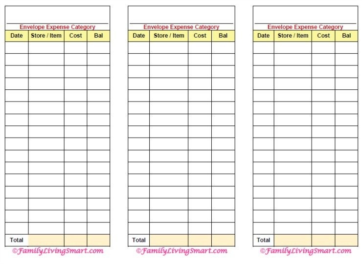Free Printable Cash Envelope Tracker