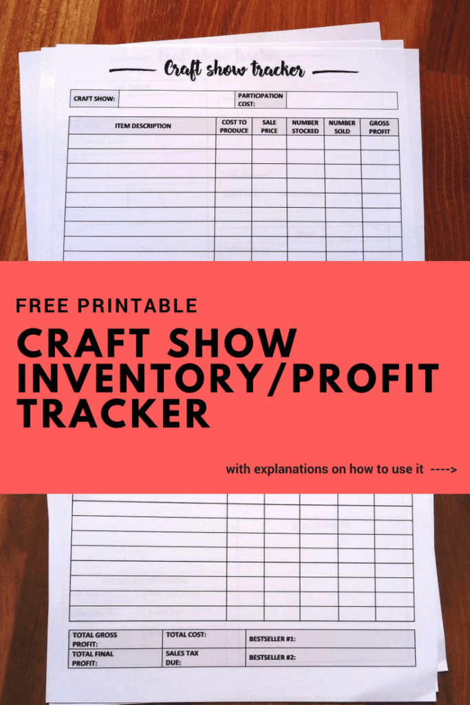 Free Printable Craft Show Inventory Profit Tracker To Make Vendors 
