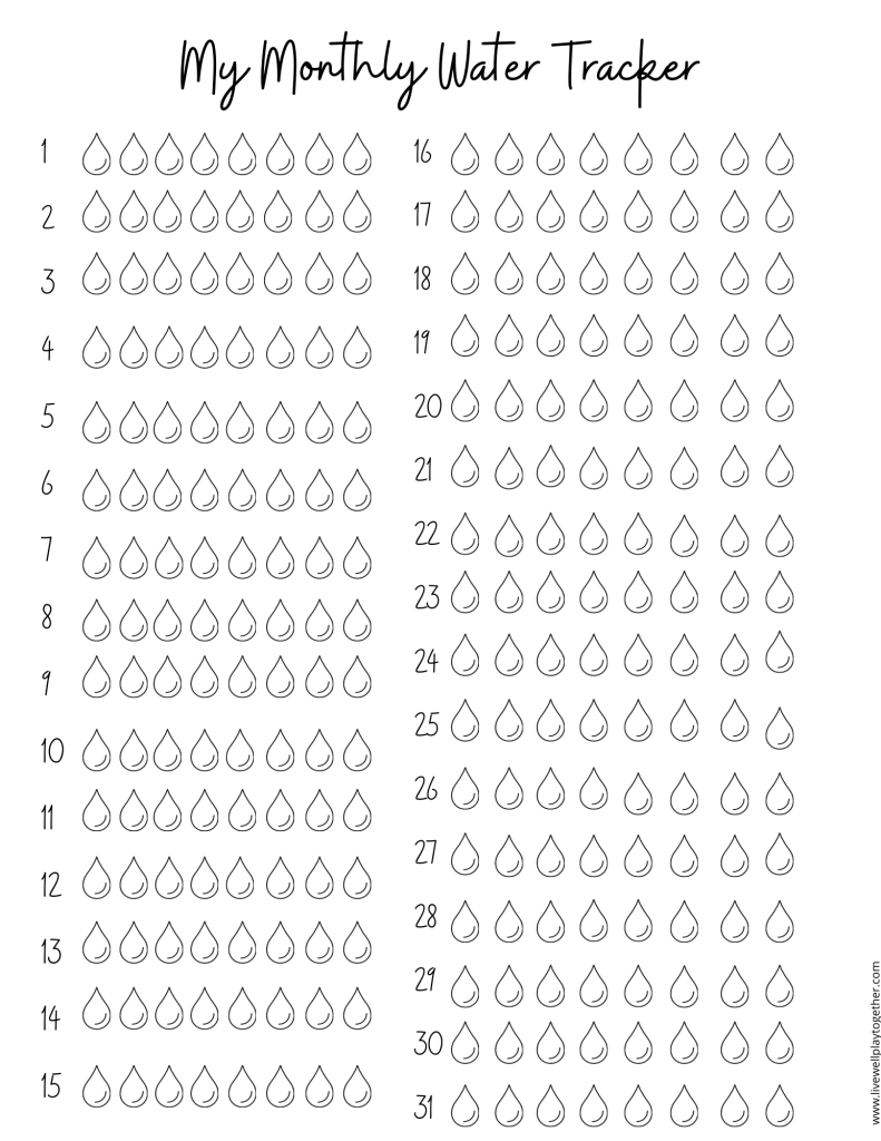 Free Printable Daily Water Tracker Artofit