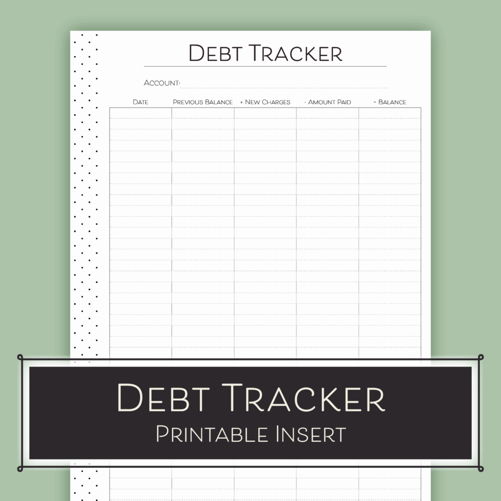 Free Printable Debt Tracker