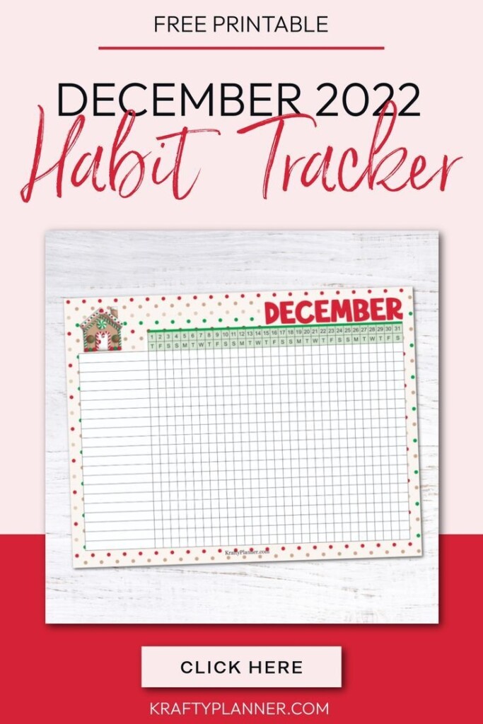 Free Printable December Habit Tracker Krafty Planner Tracker Free 