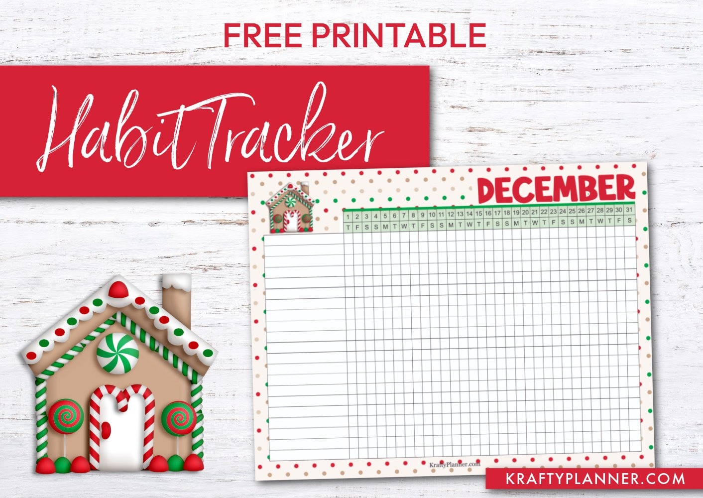 Free Printable December Habit Tracker Krafty Planner