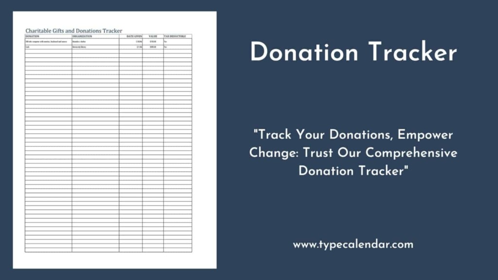 Free Printable Donation Tracker Templates Excel PDF Word 