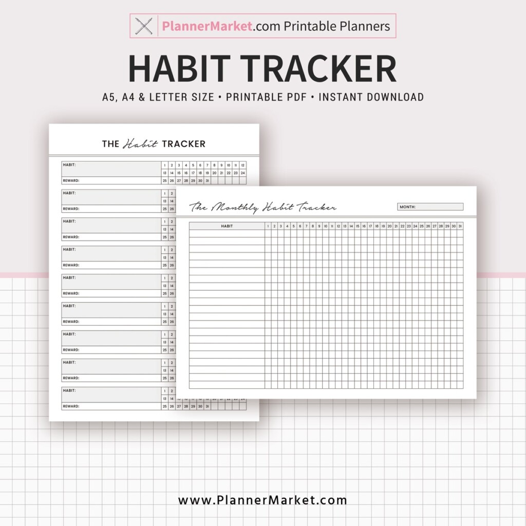 Free Printable Habit Tracker A5