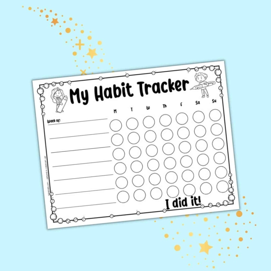 Free Printable Habit Tracker For Kids The Artisan Life