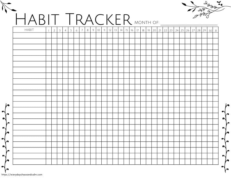 Free Printable Habit Trackers PDF 