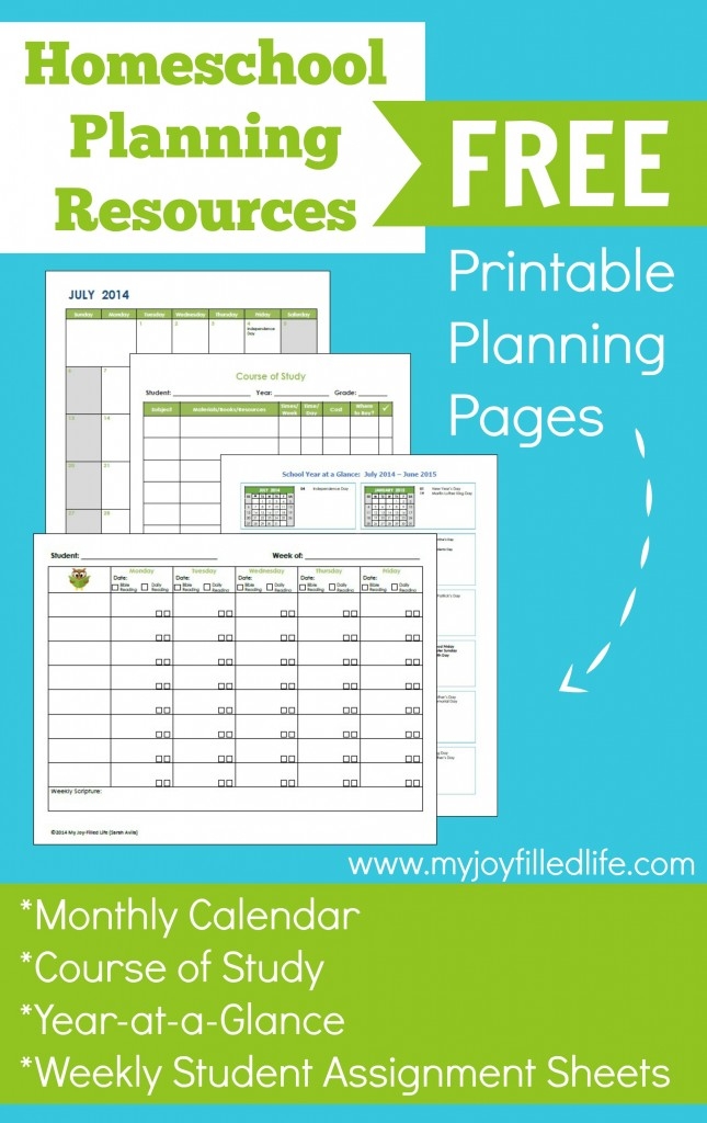 FREE Printable Homeschool Planning Pages Free Homeschool Deals