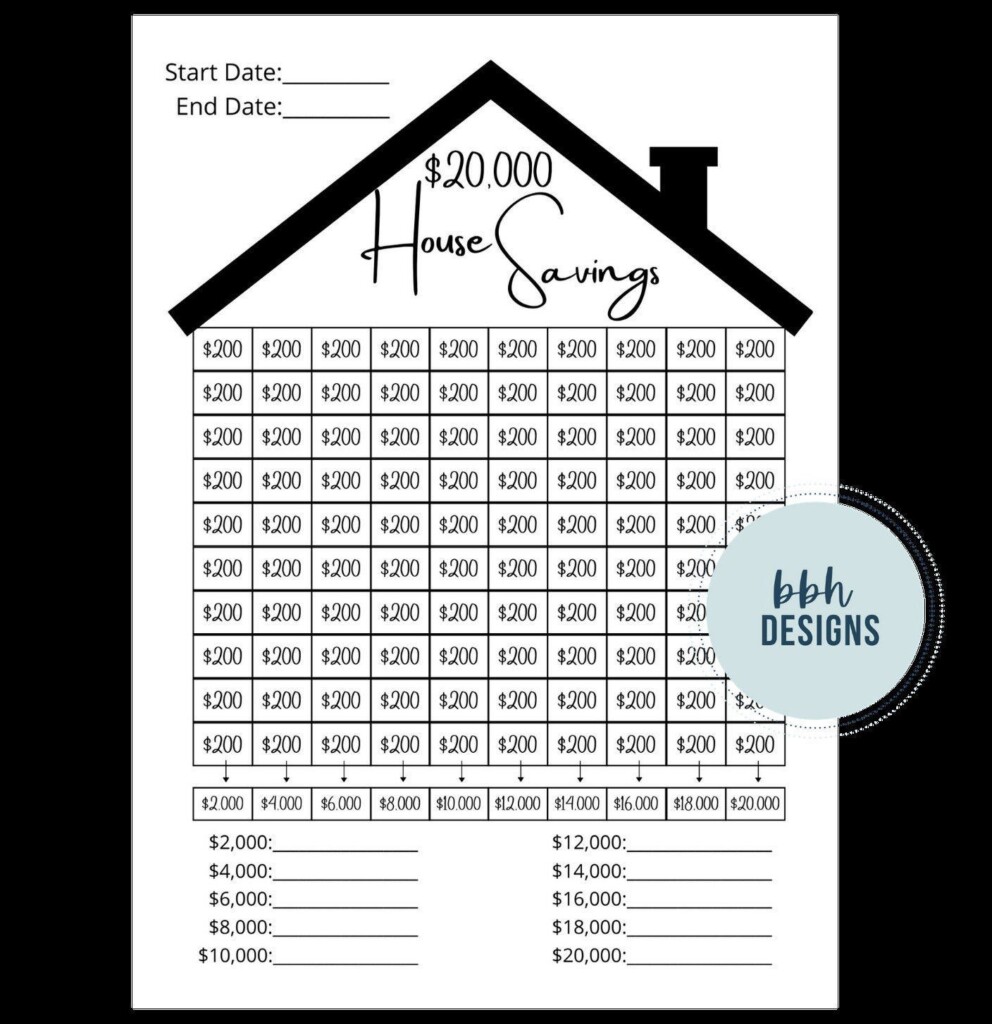 Free Printable House Savings Tracker
