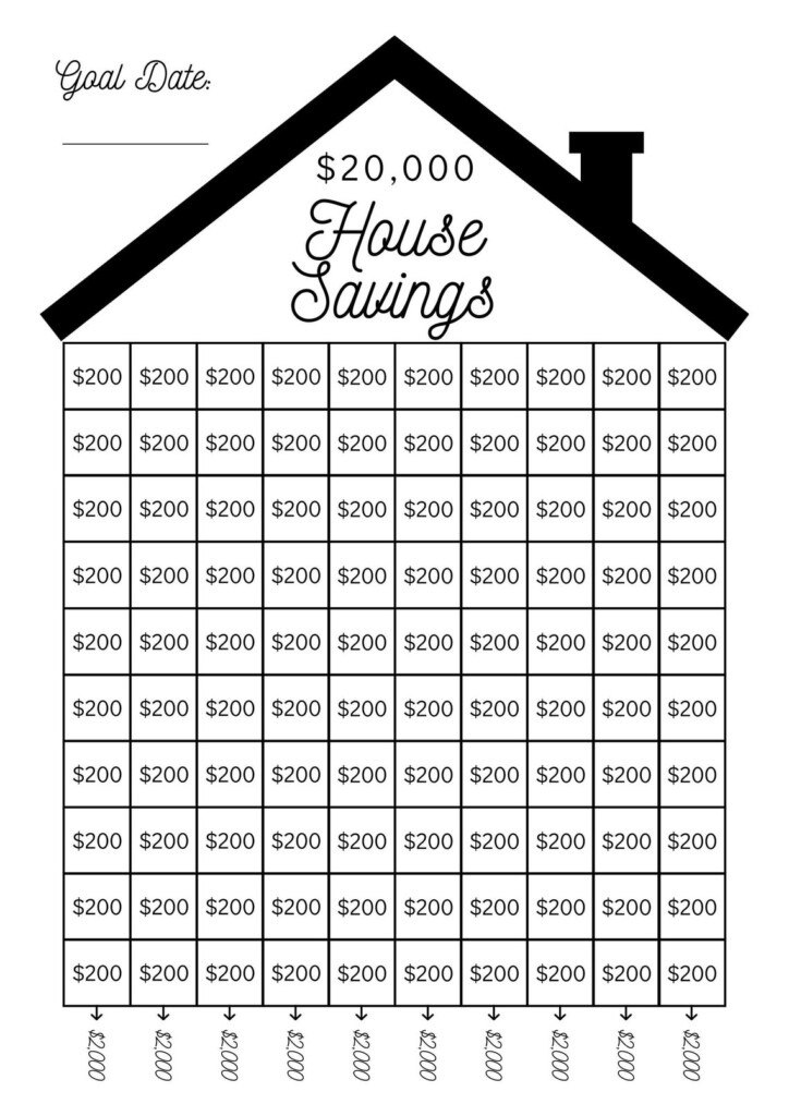 Free Printable House Savings Tracker