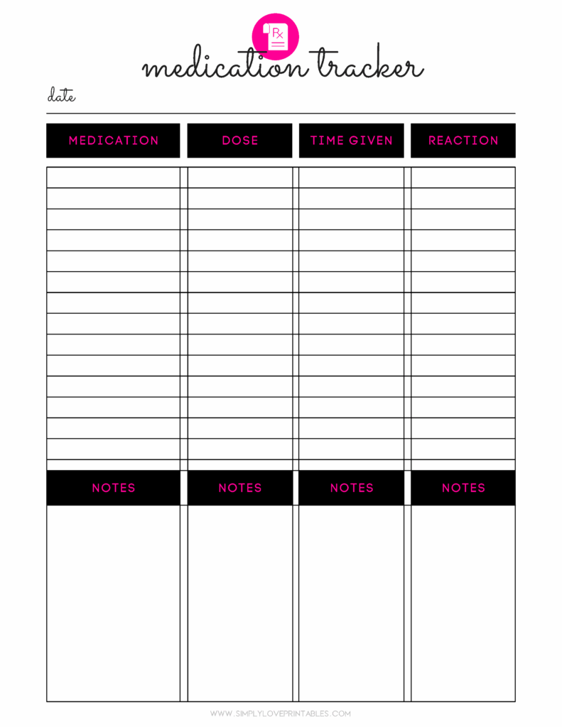 Free Printable Medication Trackers Simply Love Printables