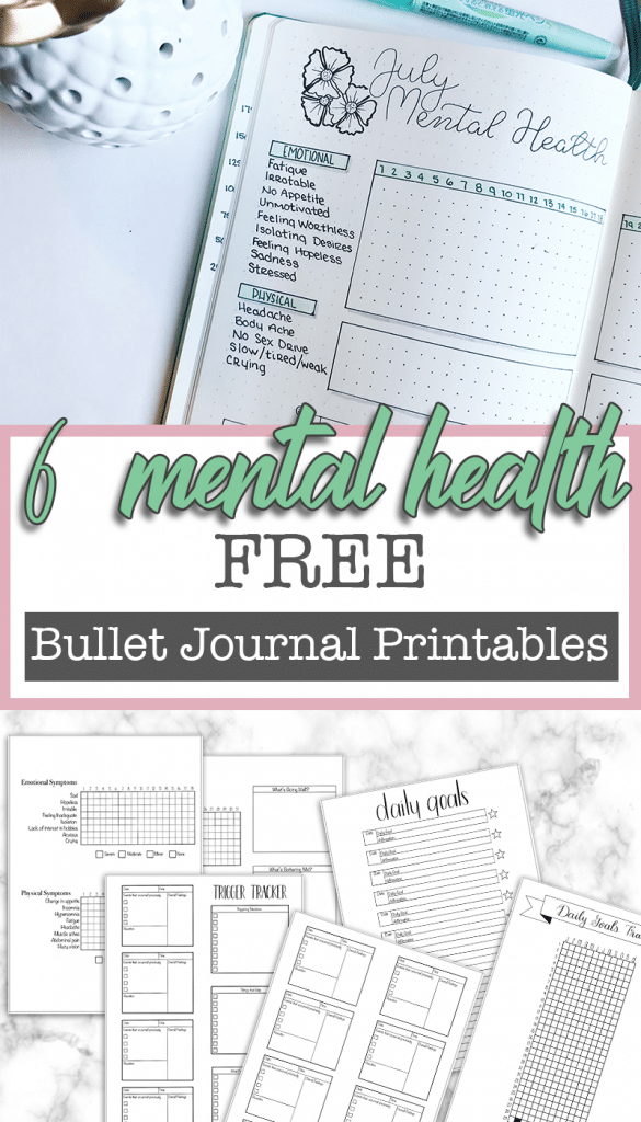 Free Printable Mental Health Bullet Journal Spreads The Petite Planner