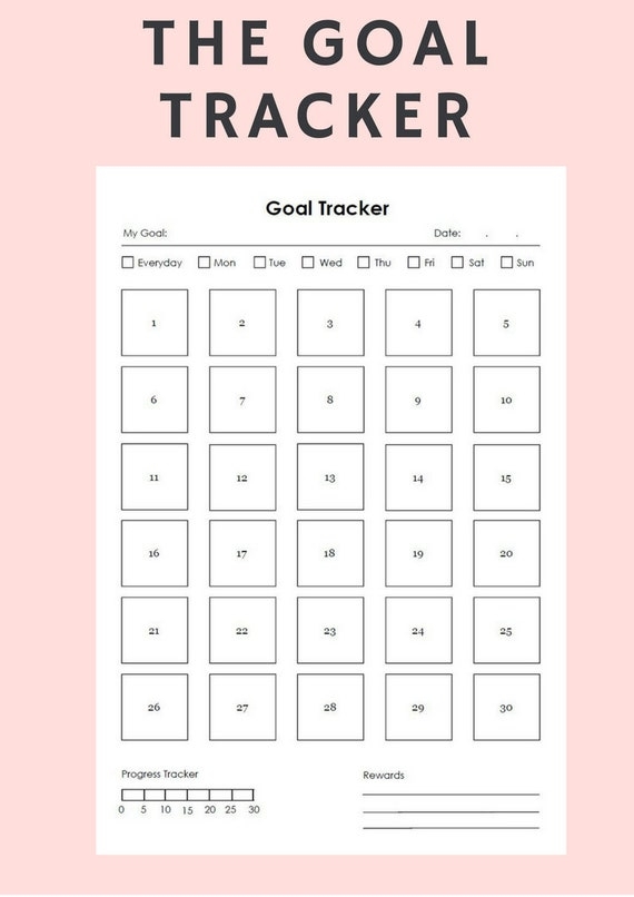 Free Printable Monthly Goal Tracker