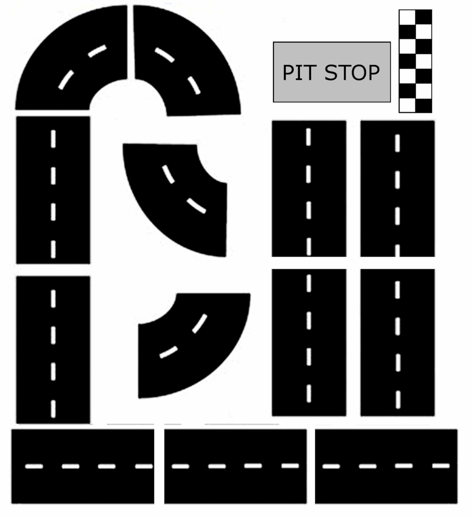 Free Printable Race Track Game Our Kid Things Race Car Birthday Party 