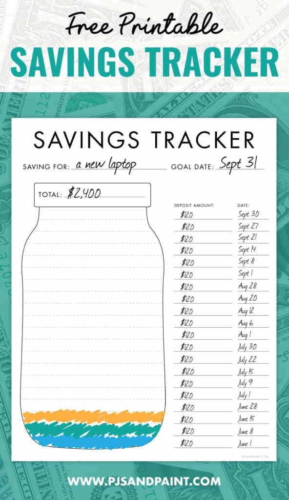 Free Printable Savings Tracker Pinterest Saving Money Chart Money 