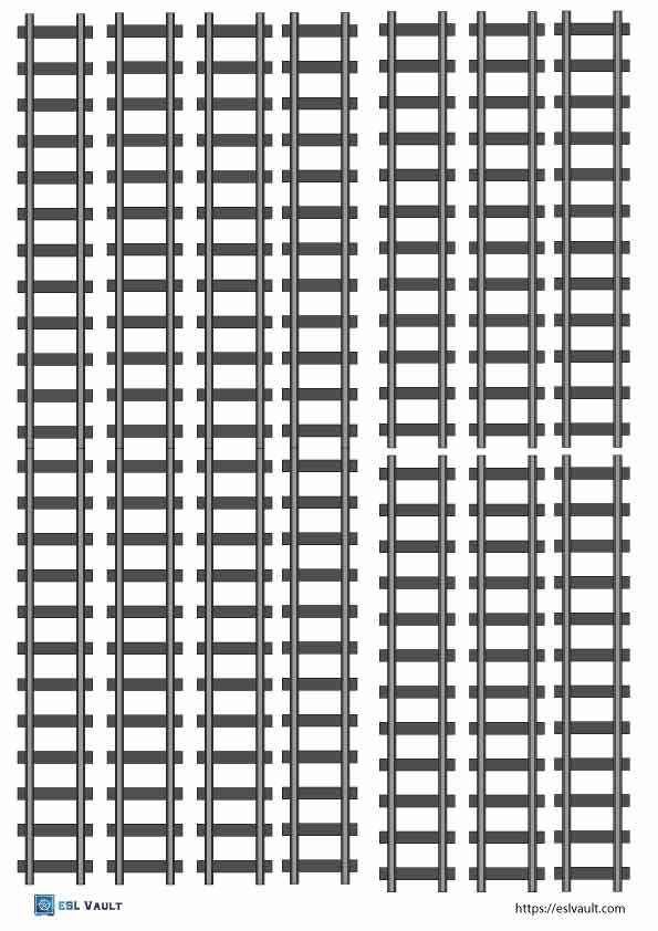 Free Printable Train Tracks 6 PDFs ESL Vault