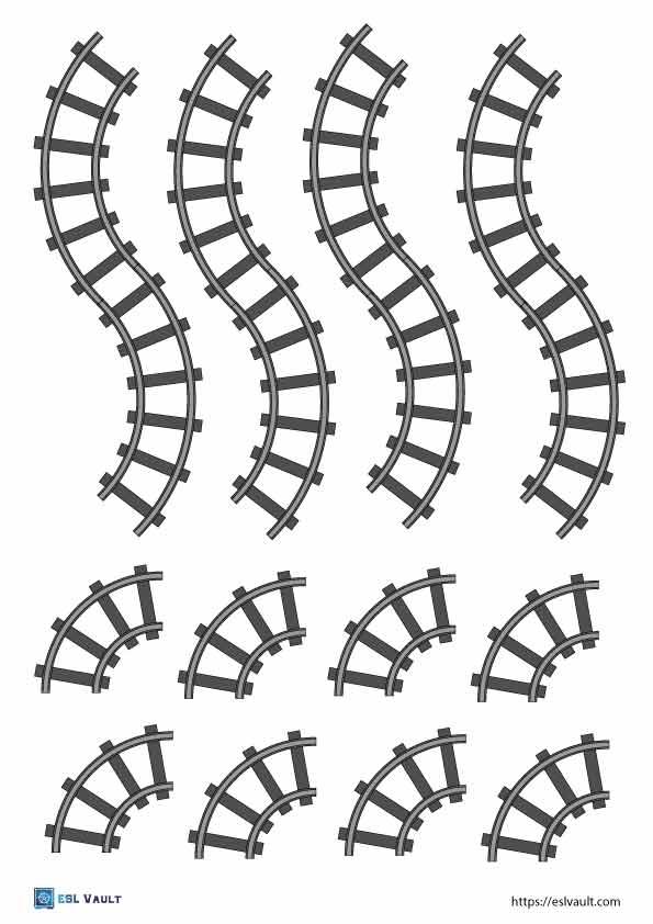 Free Printable Train Tracks 6 PDFs ESL Vault