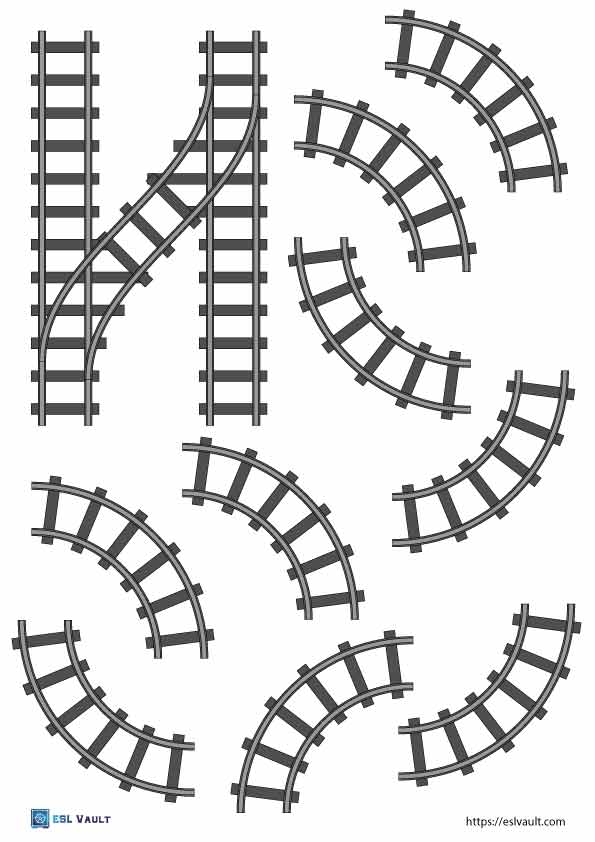 Free Printable Train Tracks 6 PDFs ESL Vault