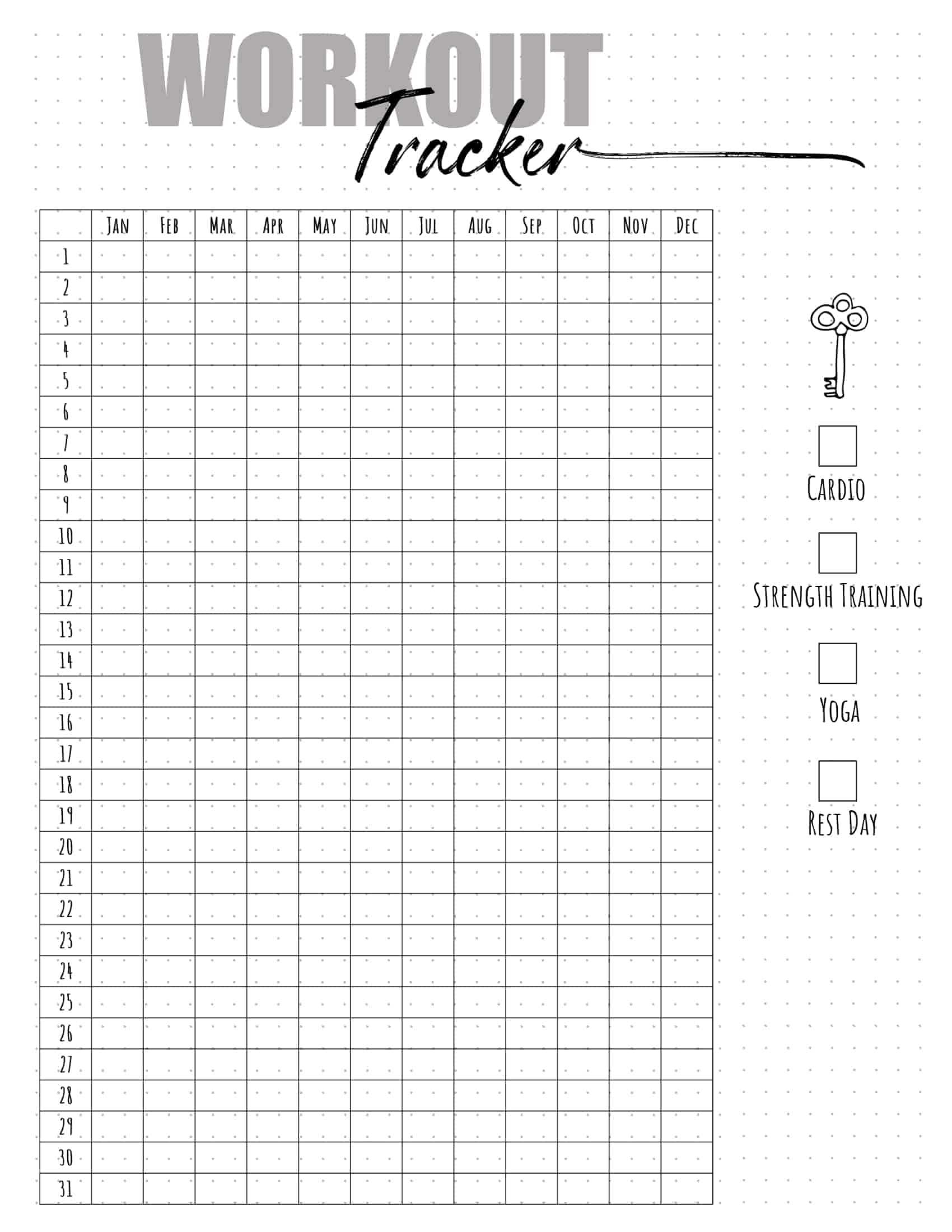 FREE Workout Tracker Printable Customize Online Print