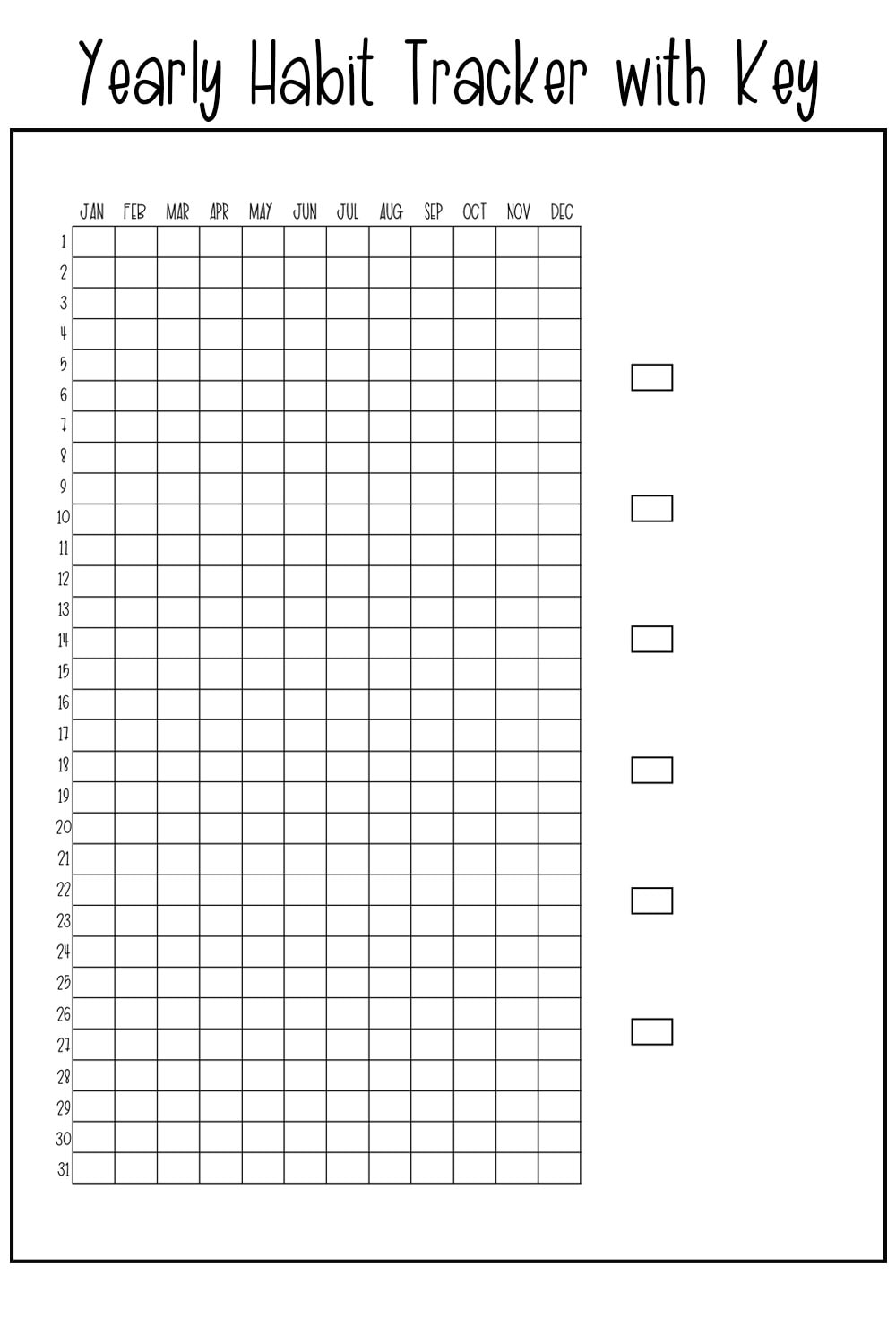 Free Yearly Habit Tracker Printable Set Free Printable Track A Habit