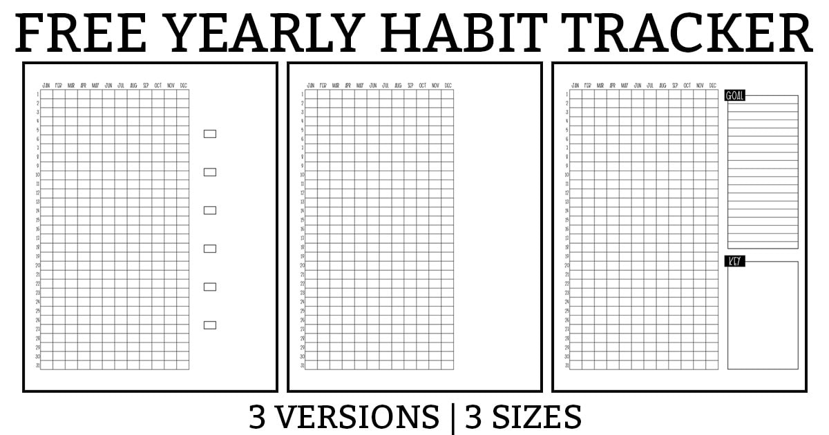 Free Yearly Habit Tracker Printable Set Free Printable Track A Habit