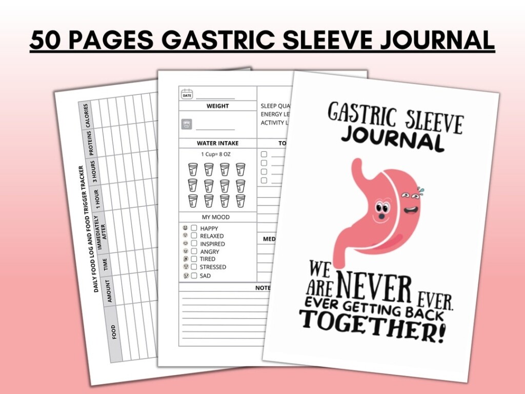 Gastric Sleeve Journal Printable Bariatric Surgery Planner With Food 