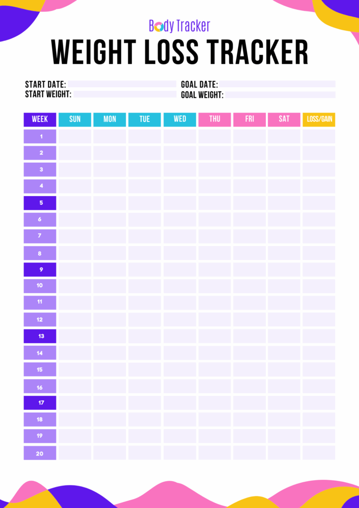Get Your Free Printable Weight Loss Tracker PDF