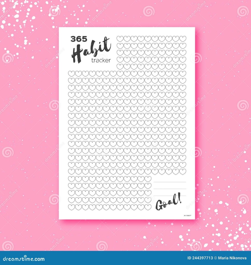 Habit Tracker 365 Days Template Habit Diary For Year Journal Planner 