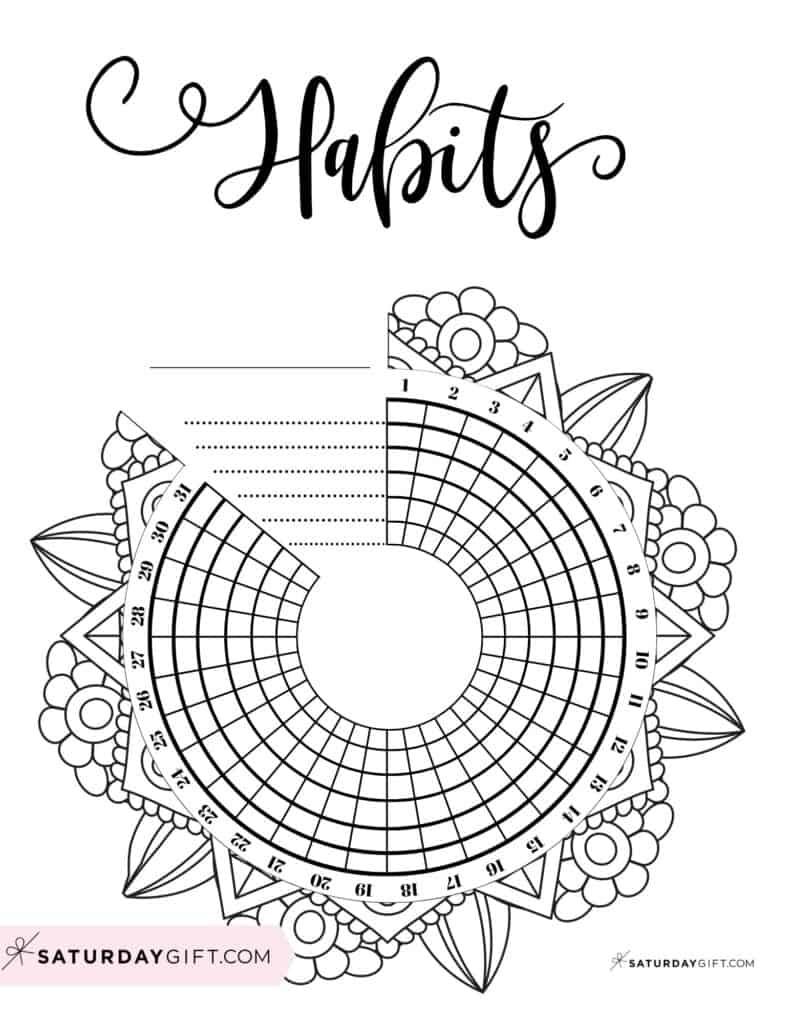Habit Tracker Coloring Page Free Free Printable Templates