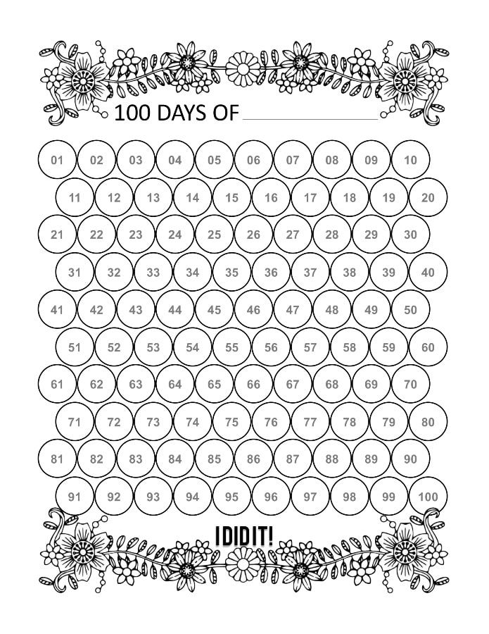 Habit Tracker Coloring Sheet