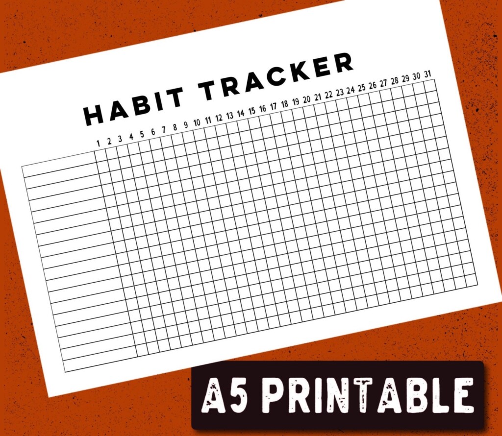 Habit Tracker Free Printable A5 Printable Habit Tracker