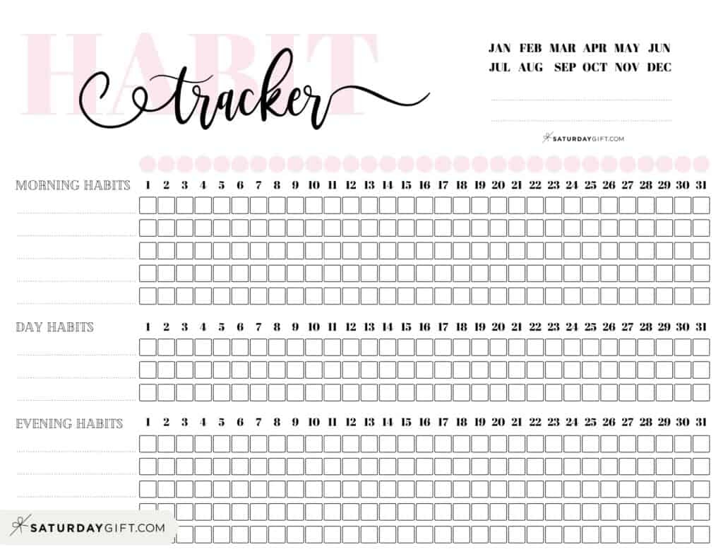 Habit Tracker Printable 43 Cute Free Printable Habit Trackers