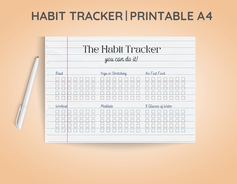 Habit Tracker Printable Daily Check List Routine Tracker ADHD Etsy 