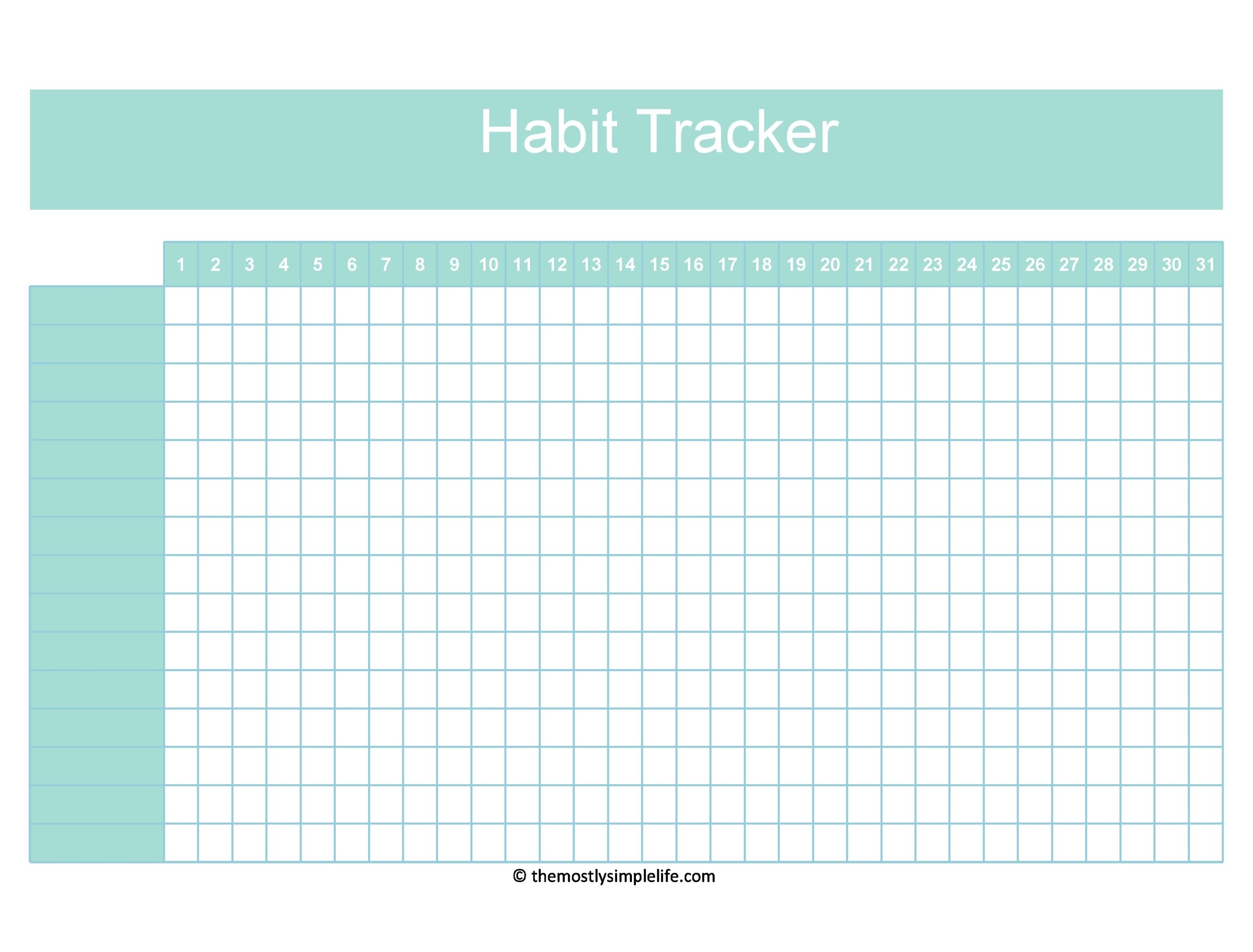 Habit Tracker Printable Kids Printable Free Templates