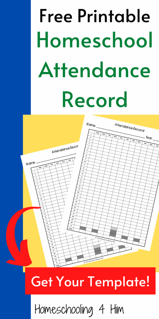 Homeschool Attendance Tracker Free Printable