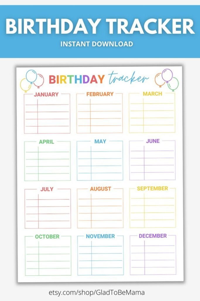 If You Struggle To Remember Birthdays This Tracker Is For You Never 