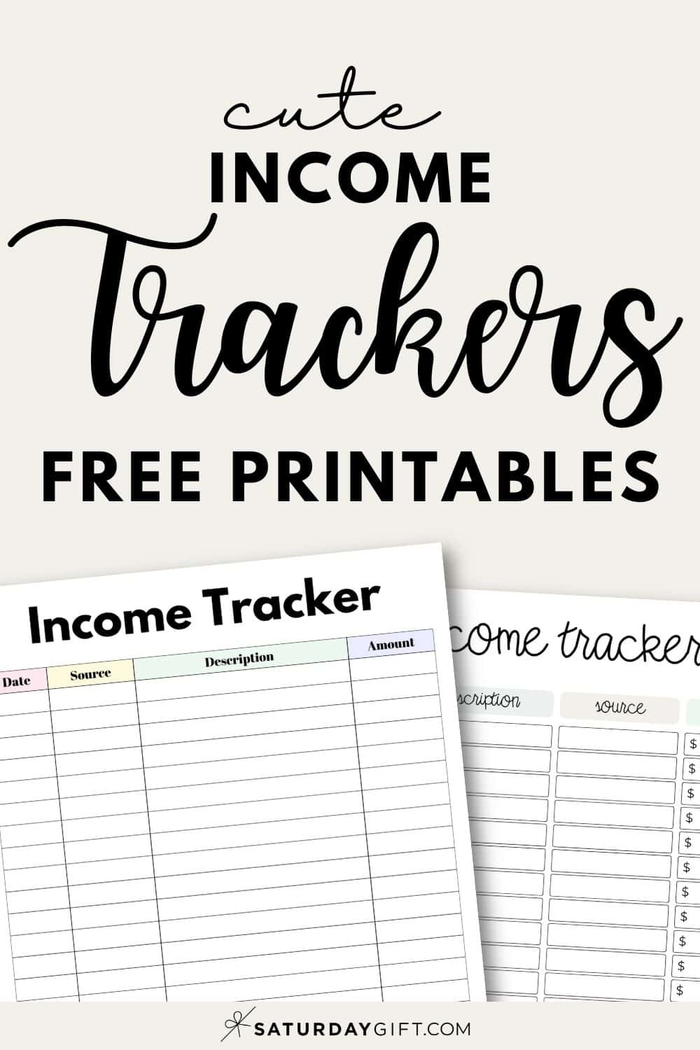Income Tracker Printable 19 Cute Free Printable Templates
