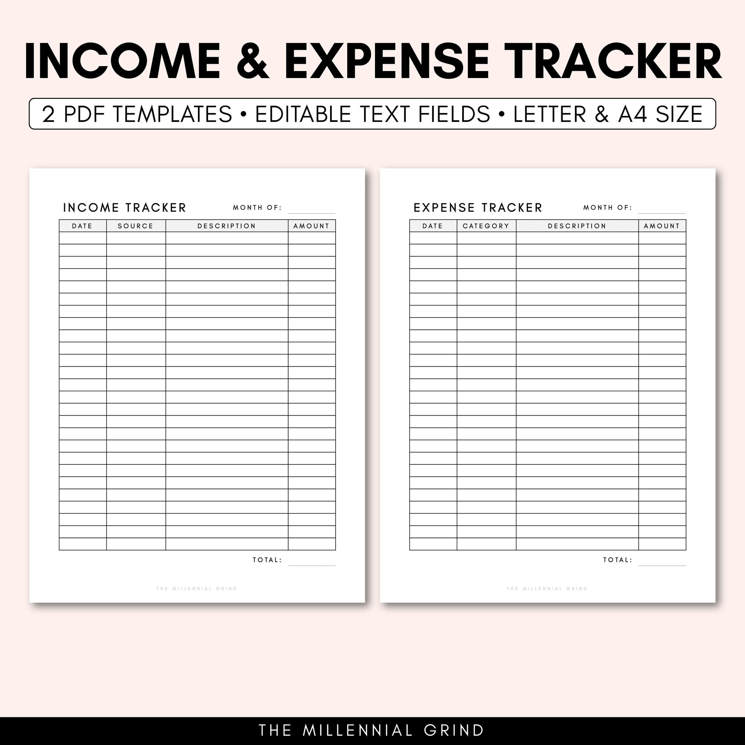 Income Tracker Printable