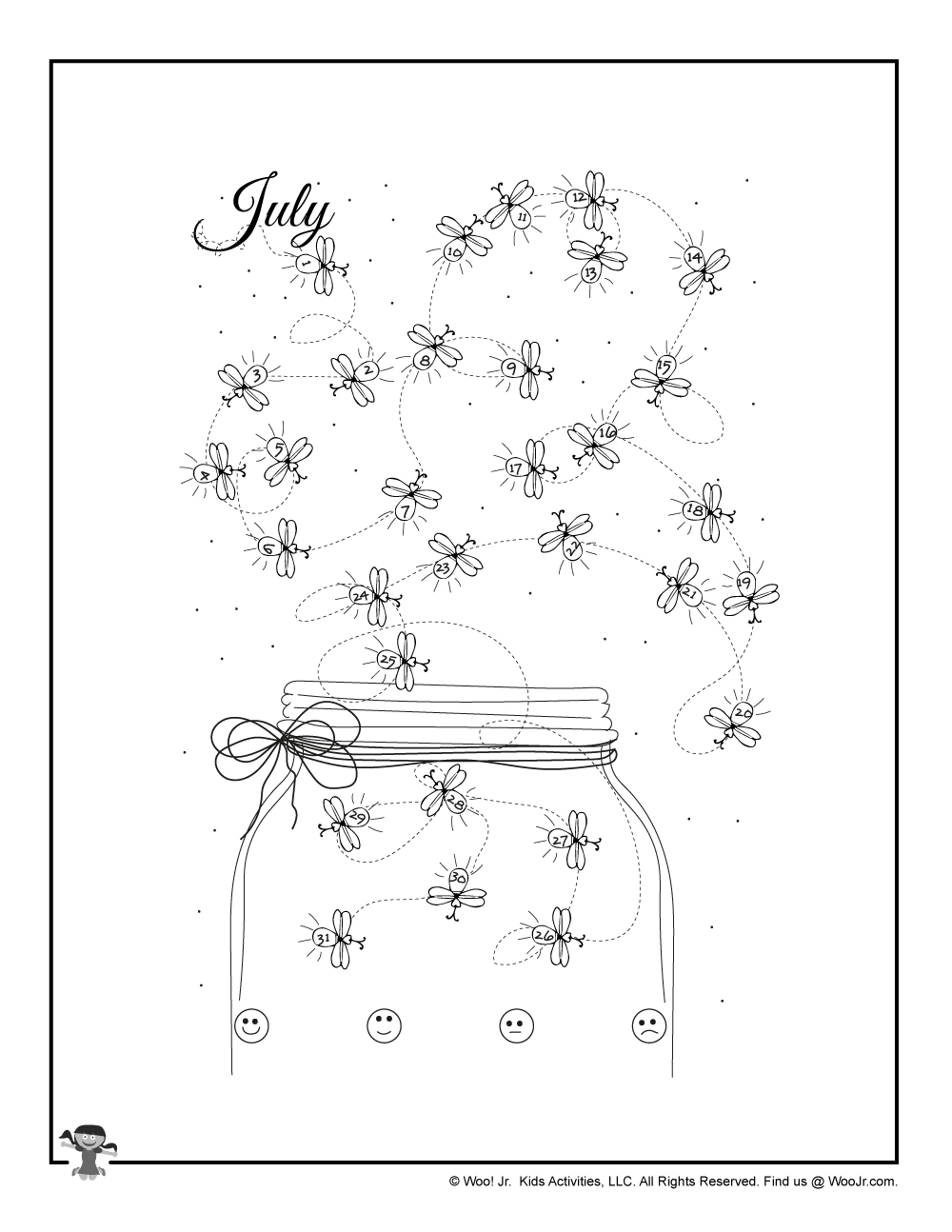 July Fireflies Printable Mood Tracker Woo Jr Kids Activities