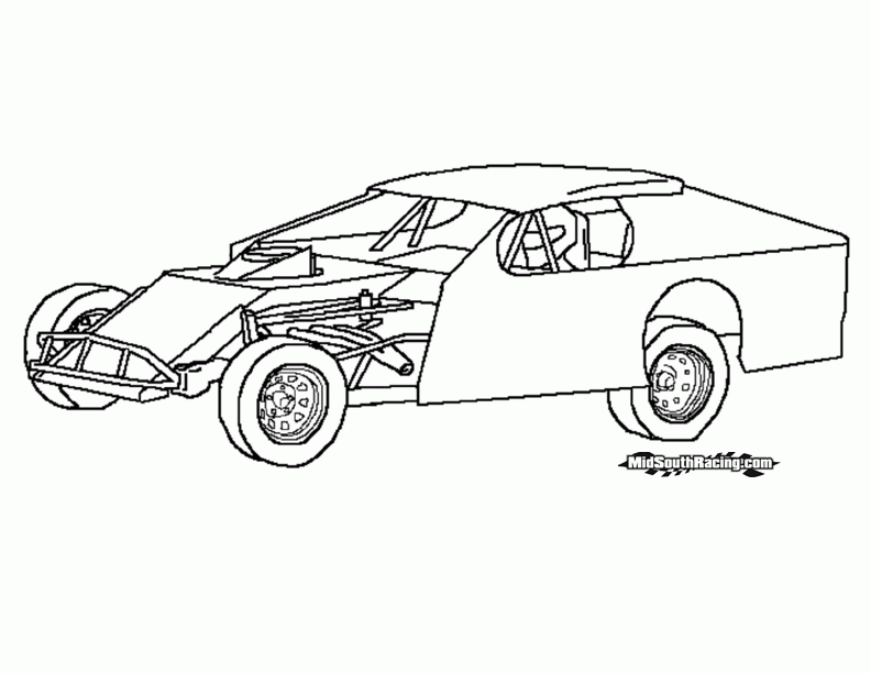 Late Model Dirt Track Cars Coloring Page Sketch Coloring Page