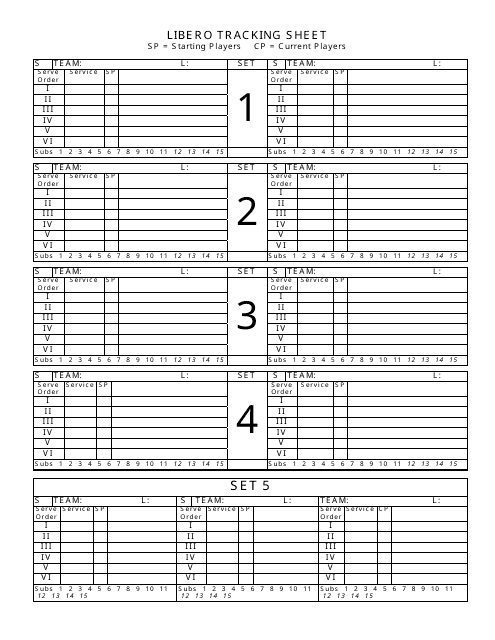 Libero Tracking Sheet Printable
