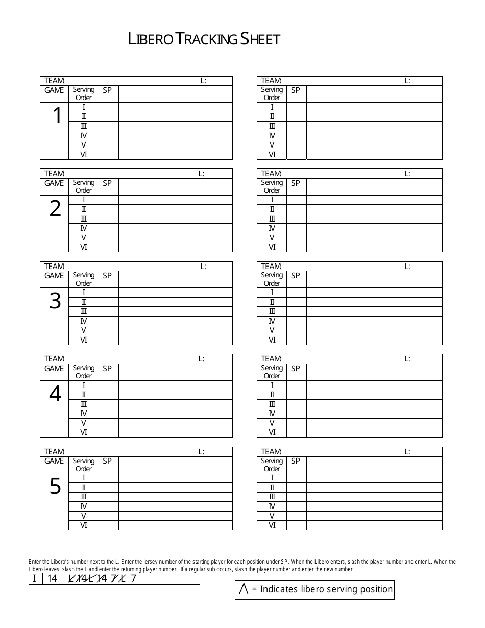 Libero Tracking Sheet Template Download Printable PDF Templateroller