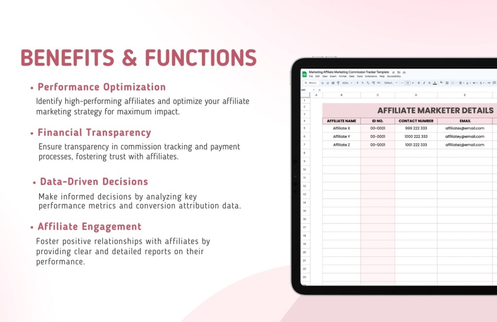 Marketing Affiliate Marketing Commission Tracker Template In Excel 