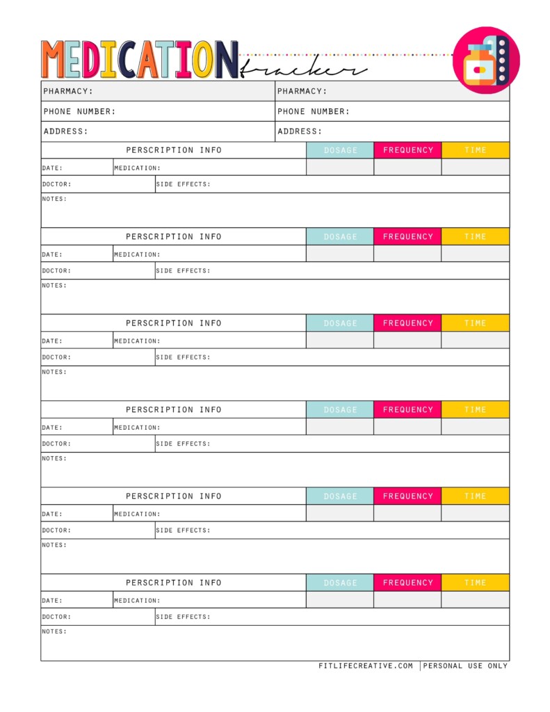 Medication Tracker Medication Tracker Planner Printables Free 