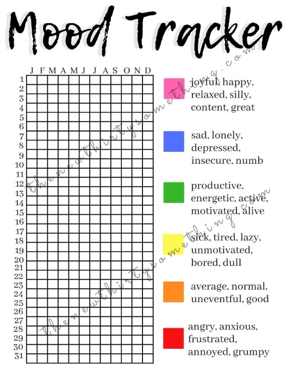 Mental Health Mood Tracker Printable