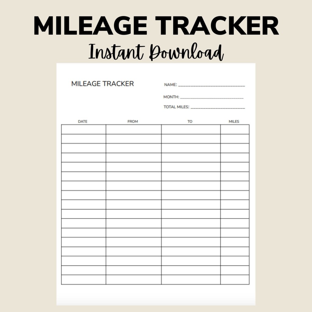 Mileage Tracker Printable Work Trip Miles Tracker Business Mileage 