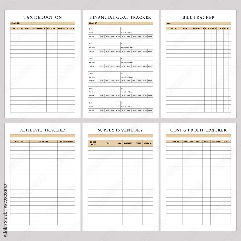 Minimalist Planner Pages Templates Printable Life Business Planner 
