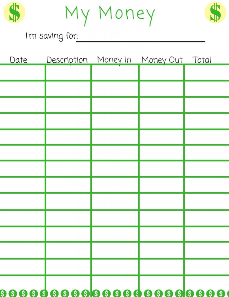 Money Tracker Printable