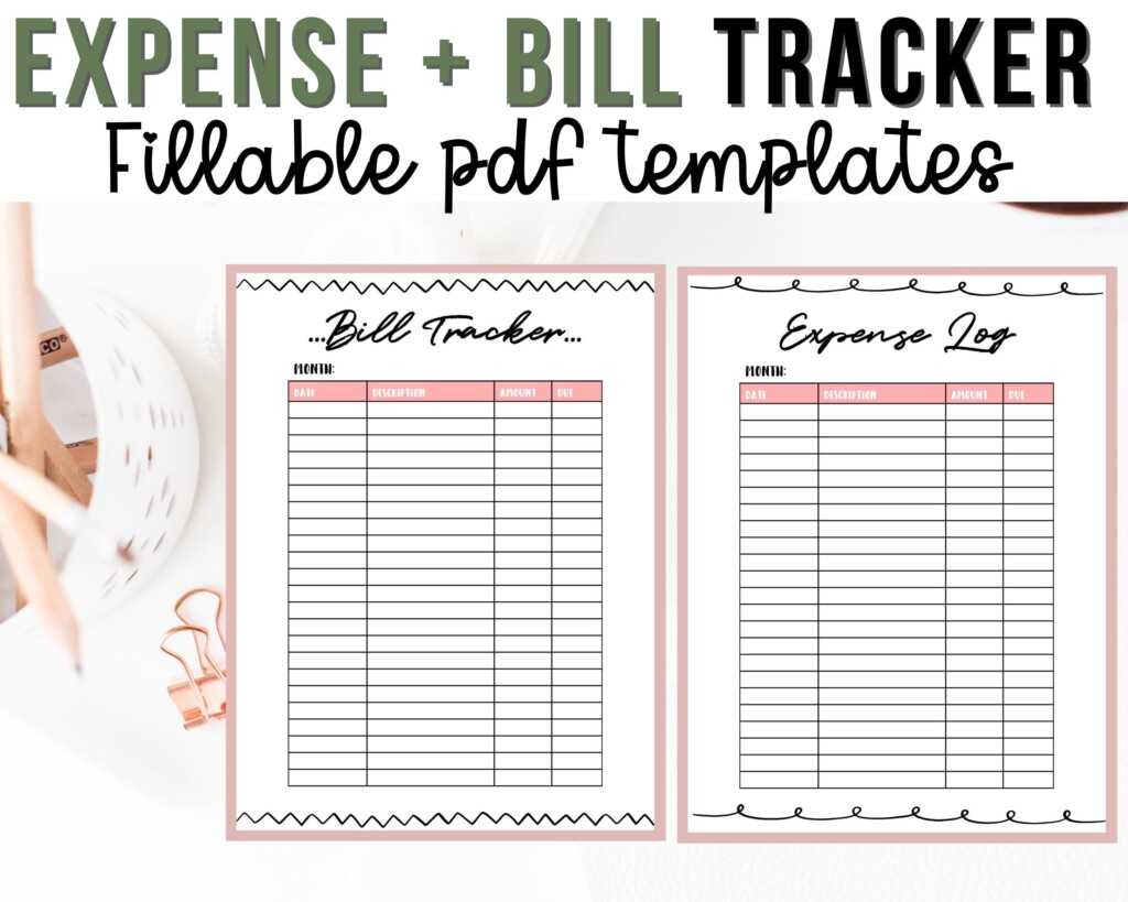 Monthly Bill Tracker Printable Editable Bill Tracker Instant Download 