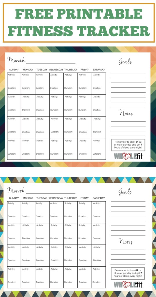 Monthly Workout Tracker Printable